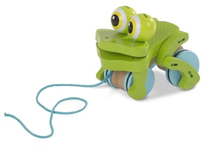 Melissa & Doug First Play Frolicking Frog Wooden Pull Toy