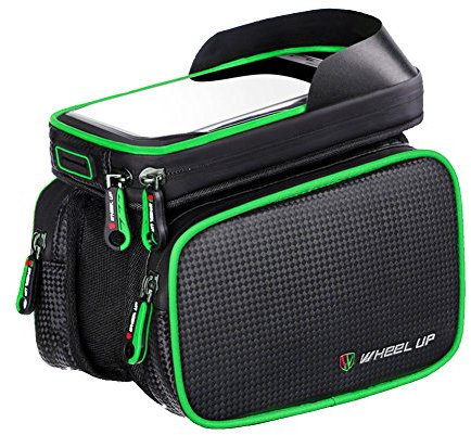 ele ELEOPTION Fahrrad Rahmentasche Wasserdicht Oberrohrtasche Fahrrad Handy Tasche mit Abnehmbar Handytasche Sensitive TPU 6,2 Zoll Touch-ScreenFahrradtasche für alle Smartphone unter 6,2 Zoll (Grün)