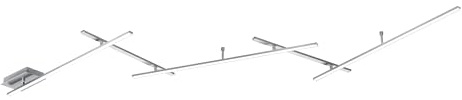 Trio Leuchten LED Deckenleuchte Indira 674610507, Metall, Nickel matt, Acryl weiß, 3 x 6 Watt & 2 x 3.5 Watt, Länge max. 245cm