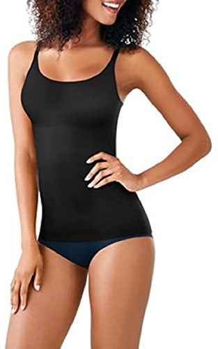 Maidenform womens Cover Your Bases Smoothtec Camisole Dm0038 Shapewear Top, Black, Medium US