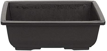 Vaso Giapponese rettangolare in plastica marrone per bonsai 21,5x15x7 cm - PG5