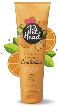 Husdjurshuvud dike the Dirt Dog balsam | Orange doft | Luktgivande balsam för illaluktande hundar | Djuprengörar och tar bort lukt | professionell grooming | vegan | mild formel för valpar | 250 ml