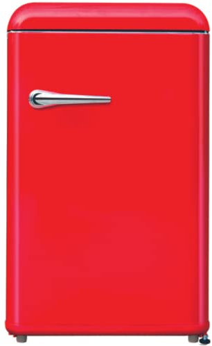 WOLKENSTEIN Retro Kühl-Gefrierkombination Kühlschrank WKS125RT FR Rot | 50er Jahre Retro Look | Nutzinhalt 118L| 3*** Gefrierfach | Höhe 89,50cm | Kühlteil 106L | Gefrierteil 12L | 170 kWh | 41dB