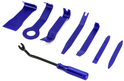QWORK® 8 EN 1 Kit de Herramientas Desmontaje Coche, Herramientas Extraccion Radio Coche Quita Grapas Coche