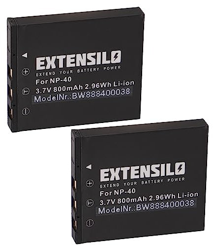 EXTENSILO 2x batteria sostituisce Pentax D-Li8, D-Li95 per fotocamera digitale DSLR (800mAh, 3,7V, Li-Ion)