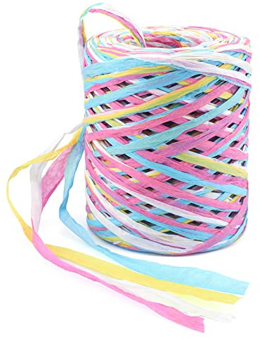 G2PLUS 4Ply Bunt Bastband: 120m Naturbast für Craft, Geschenkverpackung | 4 Farben Raffia Papierschnur, Craft Papierband, Geschenkband Papier für Handwerksprojekte, Geschenkverpackung