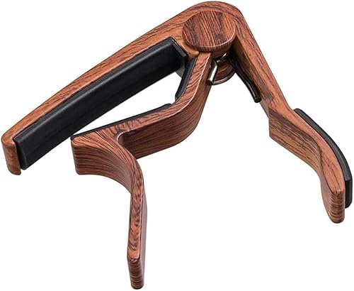 Professioneller Ukulelen-Kapodaster, Gitarren-Kapodaster, für Akustikgitarre, E-Gitarren-Schnellwechsel, Dunkles Holz