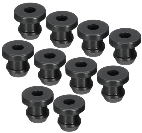 sourcing map 30Pcs Snap Rubber Grommet Plug Mount Dia 6mm ID 3.5mm Seal Anti-Scratch for Electrical Box Cable Pipe Black