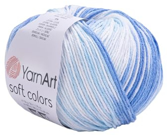 YarnArt Jeans mjuka färger – varierat sportgarn 55 % bomull 45 % akryl 1 hud/boll 50 g 174 yds bomullsgarn stickat garn mjukt garn amigurumi bomullsgarn (6213)