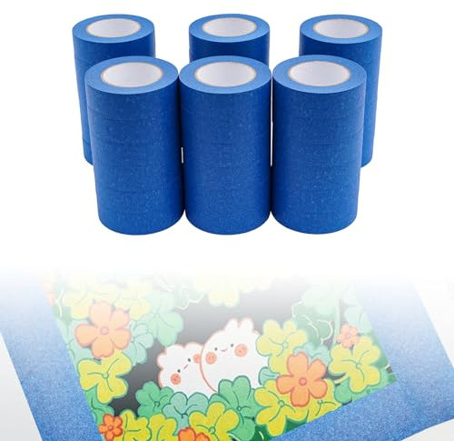 DSYOGX 36X Kreppband, Maler-Bänder Malerband Abklebeband Leicht Abnehmbar Abklebeband Wasserdicht 36 mm x 55 m Blau Kreppband für Streichen Wände Malerarbeiten und Renovierungen