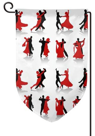 Breaux Drapeaux décoratifs de patio d'impression de danse de salle de bal, drapeaux extérieurs de patio pour la décoration de jardin
