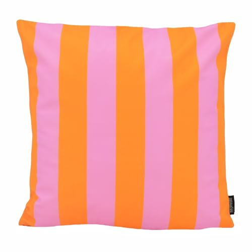 Streifen Orange/Rosa | 45 x 45 cm | Kissenbezug | Baumwolle/Polyester | Zierkissen, Sofakissen, Deko Wohnzimmer, Kissenbezüge 45x45, Baumwolle/Polyester