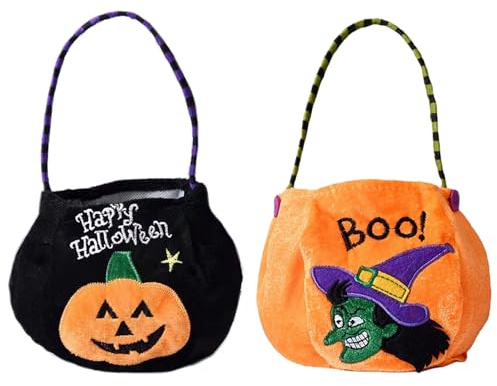 Eterspr 2 PCS Süßigkeitentüten Für Halloween, Halloween Geschenktüte, Halloween Einkaufstasche, Geeignet für Halloween, um Süßigkeiten und Kekse Aufzubewahren