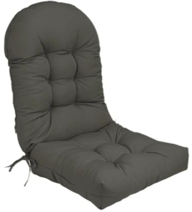 Adirondack Stuhlkissen mit hoher Rückenlehne, wasserdicht, Dunkelgrau, Outdoor-Schaukelstuhlkissen für Terrassenmöbel