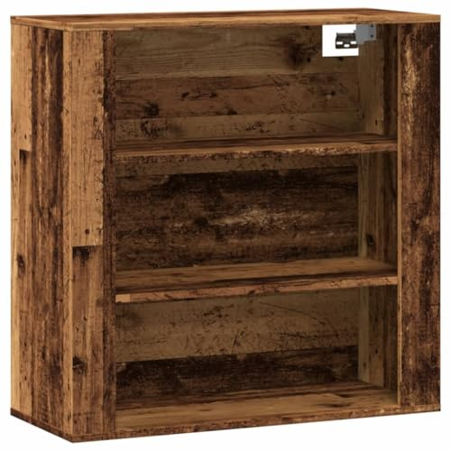 vidaXL Wandschrank Altholz-Optik 80x33x80 cm Holzwerkstoff, Hängeschrank, Schrank, Beistellschrank, schwebender Schrank, Aufbewahrungsschrank