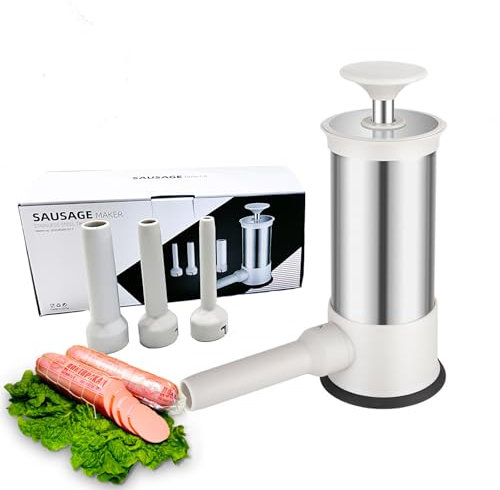 Ayedvan Household Sausage-Stuffers 2.2 Pound with 4 Different Sizes Stuffing Tubes,Homemade Sausage Maker Tool Faster Ground Meat Filling