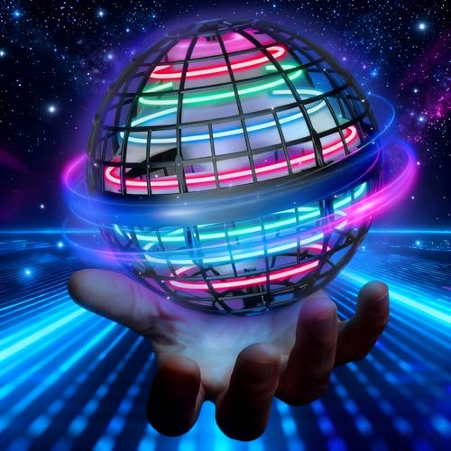 UROINT 2026 Flying Orb Ball for Kids, Magical Hover Cosmic Space Boomerang Rotating Floating Mini Hand Drone Stocking Stuffer Xmas Toys for Girls Boys Teen Age 6 7 8 9 10+ Gray