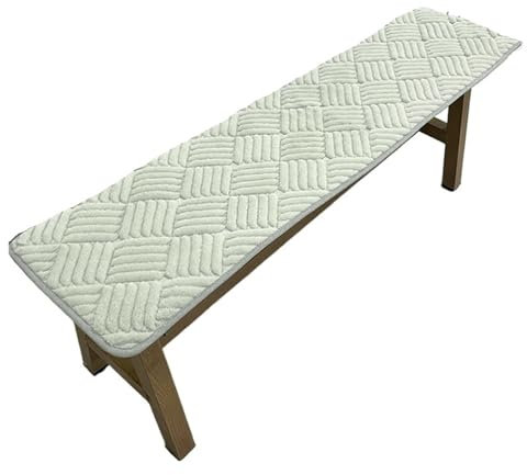 Verdicktes, kurzes Plüsch-Bankkissen, rutschfest, lang, gepolstertes Sitzkissen für Holzbank, warm und gemütlich, Innenkissen, Grün, 30 x 150 cm