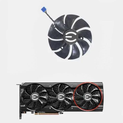 EVGA RTX 3070 3080 3090 XC3 ULTRA GAMING Replacement Fan (15mm depth) for EVGA Graphics Cards, Air Cooling, 12V, 4-Pin Graphics Card Cooler, VGA Card Replacement GPU Fan (Fan C (Blue Connector))