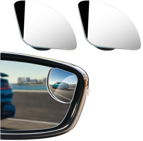 WUSJCOF Espejo de gran angular, 2 piezas, giratorio 360°, vidrio HD ajustable, convexo, último modelo de punto ciego, curvo, universal para el ángulo muerto, autoadhesivo, para coches y camiones