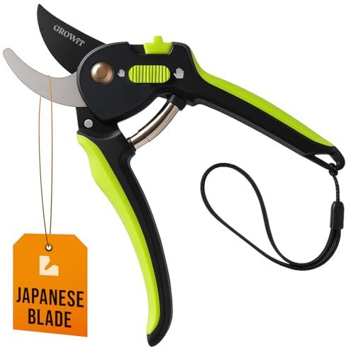 Lime Bypass Pruning Shears & Hedge Clippers - Cuts 3x Easier, Ideal for Seniors