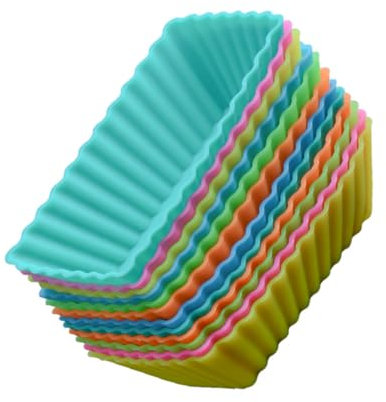 VALICLUD Moule à Muffins Rectangulaire Réutilisable En Silicone Alimentaire 24 Pièces Couleur Aléatoire Antiadhésif Compatible Four Micro-ondes Réfrigérateur Pour Pâtisserie Maison
