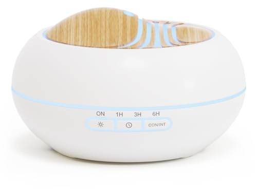 SALKING 400ml Essential Oil Diffuser, Ultrasonic Aromatherapy Diffuser Cool Mist Humidifier with 7 LED Night Light, Timer & Auto-Off, Large Room Diffuser (White)