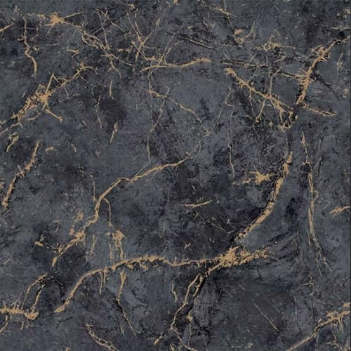 SOPHIE LAURENCE Black Gold Marble Wallpaper for Living Room Metallic Textured Vinyl Paste The Wall Heavy Weight