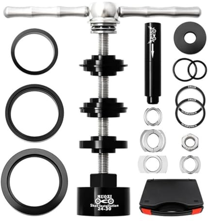 Kit de extracción de montaje de pedalier, herramientas de reparación de bicicletas, herramienta de prensa de rodamientos BB de bicicleta, aleación de aluminio y acero inoxidable, adecuado para