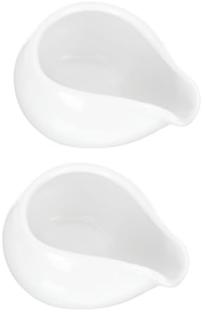 iplusmile Lot de 2 Pichets à Sauce en Céramique Blanche, Contenant Portable et Récipient de Conservation pour Sauces, pour Salle à Manger ou Cour Intérieure