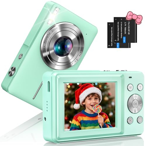 Digitalkamera Fotoapparat 1080P 44MP Fotokamera mit 16X Digitalzoom Tragbare Kompaktkamera Vlogging Digitalkamera für Kinder Teenager Anfänger