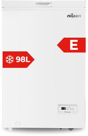 Nilson Congelador Horizontal Blanco NCH1001EDC. Capacidad 98 Litros, Dual Cooling, 4 Star, Modo Super Congelación, Tecnología Cíclica, Puerta Abatible, 1 Cesta, Bajo nivel Sonoro, Clase E