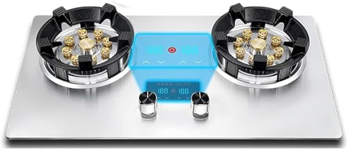 LoiYtrd Autonomo Piano Cottura a Gas Piano Cottura a Gas da Incasso Piano Gas 2 fuochi Manopola Zinco-magnesio 55°+ Punta antiscottatura Controllo Individuale Accensione Automatica