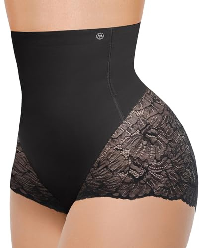 SHAPELLX Shapewear Tummy Control Briefs for Women Faja High Waisted Body Shaping Panties Invisible BLACK M