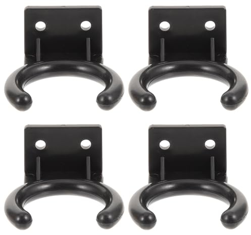 TOVINANNA 4 Stück-pack Mikrofonhalter aus Kunststoff Mikrofon Wandhaken Klein Schadfrei für Mikrofon für Ktv und Familiengebrauch Ø 33mm Schwarz