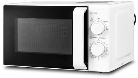 SMETA Mikrovågsugn med Grill, 20 l Kapacitet, Beläggning, 700 W Effekt, 5 Nivåer, 35 Minuters Timer, Avfrostningsläge, Vit Finish