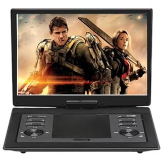 ALCXAZS Lettore DVD con schermo per cellulare, proiezione e streaming live, lettore DVD compatto ABS TV con, 15.4 pollici