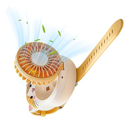Ventilatore personale portatile - Design a forma di gatto ricaricabile a 3 velocità, leggero e pieghevole, stile mini cartone animato, ricarica USB | Ventilatore portatile in stile orologio per bambin