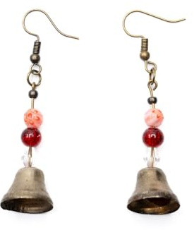 Miniblings Glöckchen mit Perlen Ohrringe Hänger Messing Glocke vergoldet | Ohrschmuck aus eigener Fertigung in Berlin