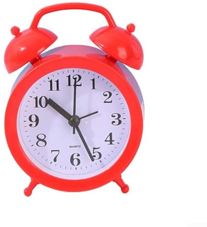 Feeshoppher Sveglia digitale compatta per comodino o scrivania, timer azionato con suono chiaro, piccola sveglia portatile da viaggio per studenti e bambini, 11 x 8,5 (rosso)