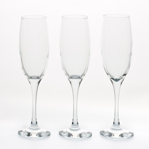 LAV Venue Champagne Flutes Set of 6 - 220ml Classic Clear Glasses for Champagne, Prosecco & Sparkling Wine - Elegant Tall Stemware for Weddings, Parties & Home Bar - Dishwasher Safe