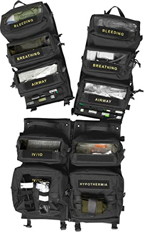 Tasmanian Tiger TT Medic Transporter Transportables Taschenpanel, Zusatz-Taschen Set für medizinische Ausrüstung, Medic Pouch Set (Schwarz)