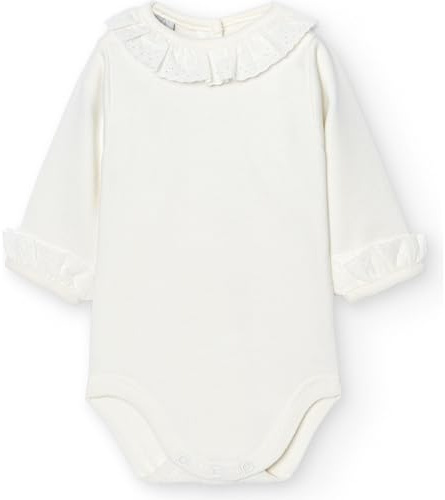 babidu BODY CUELLO BATISTA, Body para Bebé-Niños, Beige, 1 mes