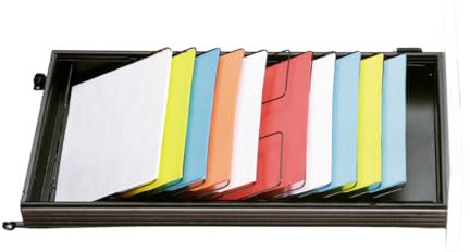 SSI Schäfer Formulareinsatz Trenner Schrägablage, 7 Fächer DIN A4, für Schübe 600 mm Tiefe, für Schublade 3 Höheneinheiten, H 106 x B 328 x T 480 mm