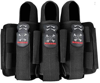 Maddog Pro 3+2 Paintball Harness Pod Pack | Harness Only | Adjustable Pod Holder Belt for Tournament, Woodsball & Speedball (Holds up to 5 Pods)