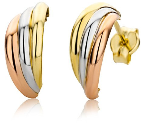 Miore Ohrringe Damen Tricolor Gelbgold / Weißgold / Roségold 9 Karat / 375 Gold