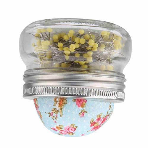 Nähnadelkissen Glasflasche Runde Perle Großkopfnadeln Halter Nähzubehör Weiches Baumwollgewebe Nadelkissen DIY Sewing Kit Weihnachtsgeschenke