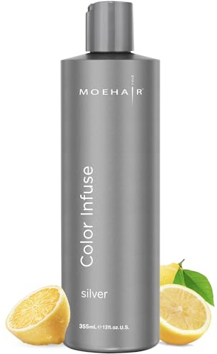 MOEHAIR Color Infuse Silver – 12 Fl. Oz | Purple Toner for Silver, Gray & White Hair | Neutralizes Unwanted Brassiness | Salon-Grade Hair Toner for Brassy Hair | Brass Off | Sulfate and Paraben-Free