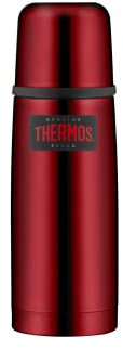 THERMOS LIGHT & COMPACT BEVERAGE BOTTLE 0,35l, cranberry red, Thermosflasche Edelstahl, Isolierflasche rot mit Trinkbecher, 12 h heiß / 24 h kalt, spülmaschinenfest, absolut dicht, BPA-frei