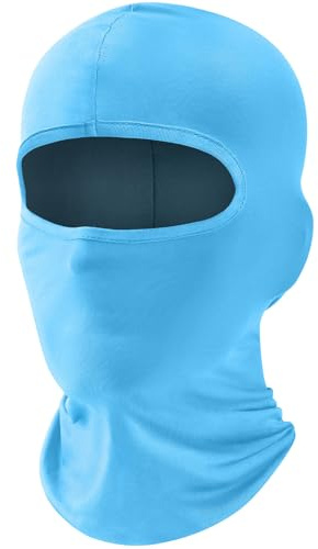 fuinloth Máscara de pasamontañas, bufanda de verano para el cuello, protector UV, bufanda de esquí para motocicleta hombre y mujer Azul claro, Talla única